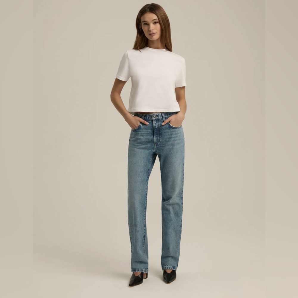 Favorite Daughter Mikaela Low Slung Slim Straight Jean Dublin Light Wash Size 25